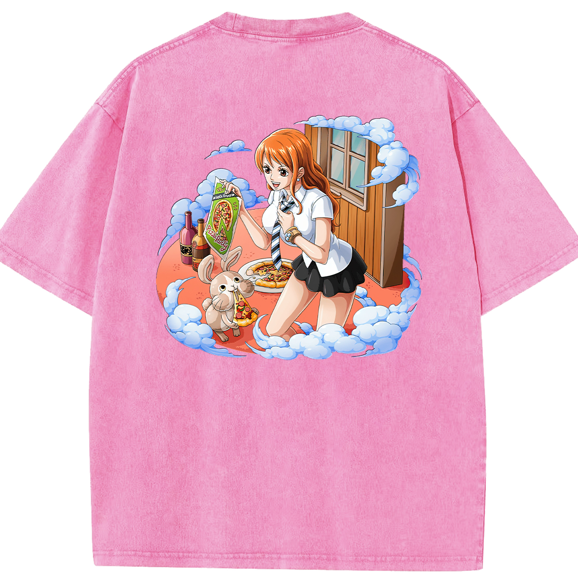 ワンピース ナミ ONE PIECE Nami 綿100% ヴィンテージ風 半袖Tシャツ（背面プリント）